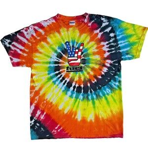 FUCT T Shirt Tie dye USA Rock Metal Hand Size L Large